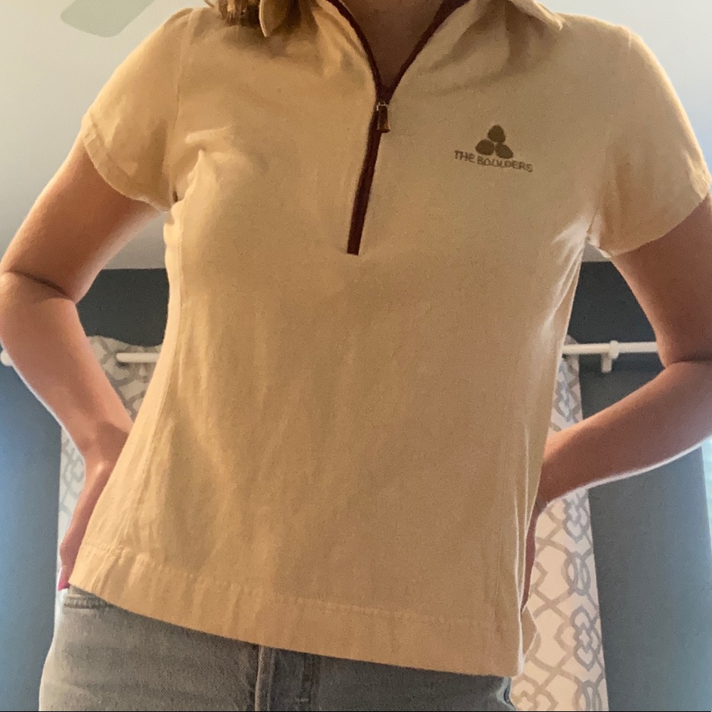 cute half-zip collared tee